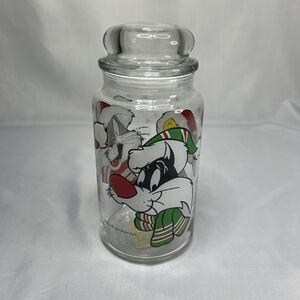 Anchor Hocking 1994 Warner Bros Christmas Canister Bugs Bunny Tweety Sylvester